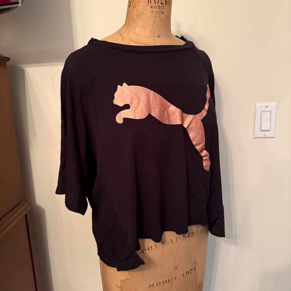 Puma Cropped Athletic T-Shirt Top - Picture 4 of 7